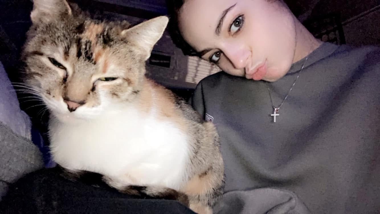 Brooklyn with her cat